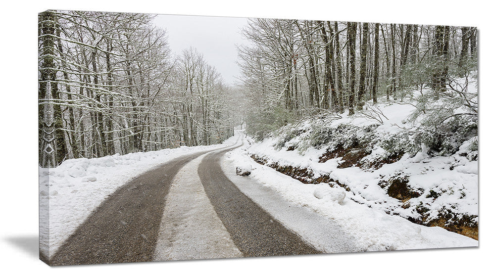 Snow Storm at Piornedo Spain, Large Landscape Canvas Art, 32"x16"