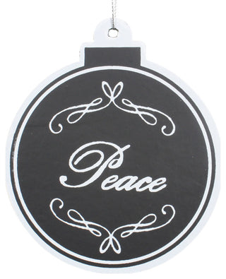 5.5" Black-White Flat Peace Hologram Ball. Comes 6 per bag , 5.5"