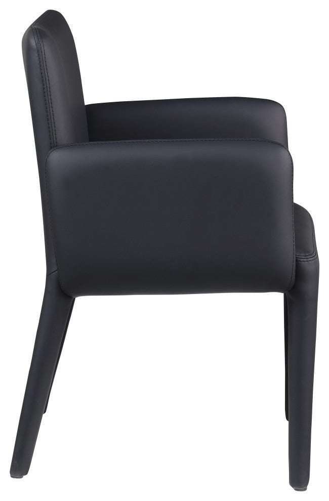 Pelle Faux Leather Accent/Dining Chair, Black