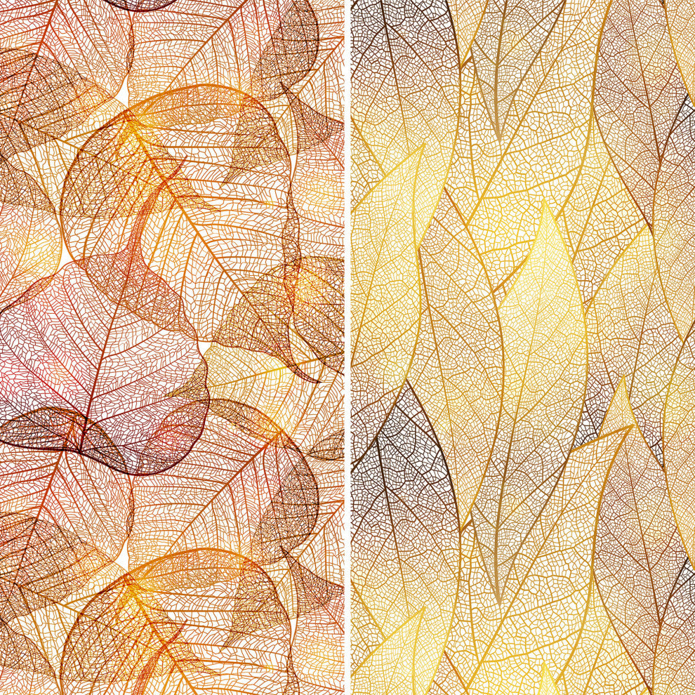 6' Tall Double Sided Ethereal Leaves Canvas Room Divider
