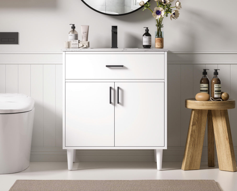 Home Living 30" Single Bathroom Vanity, White