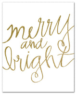 Gold Merry and Bright Canvas Wall Art, 8"x10", Unframed