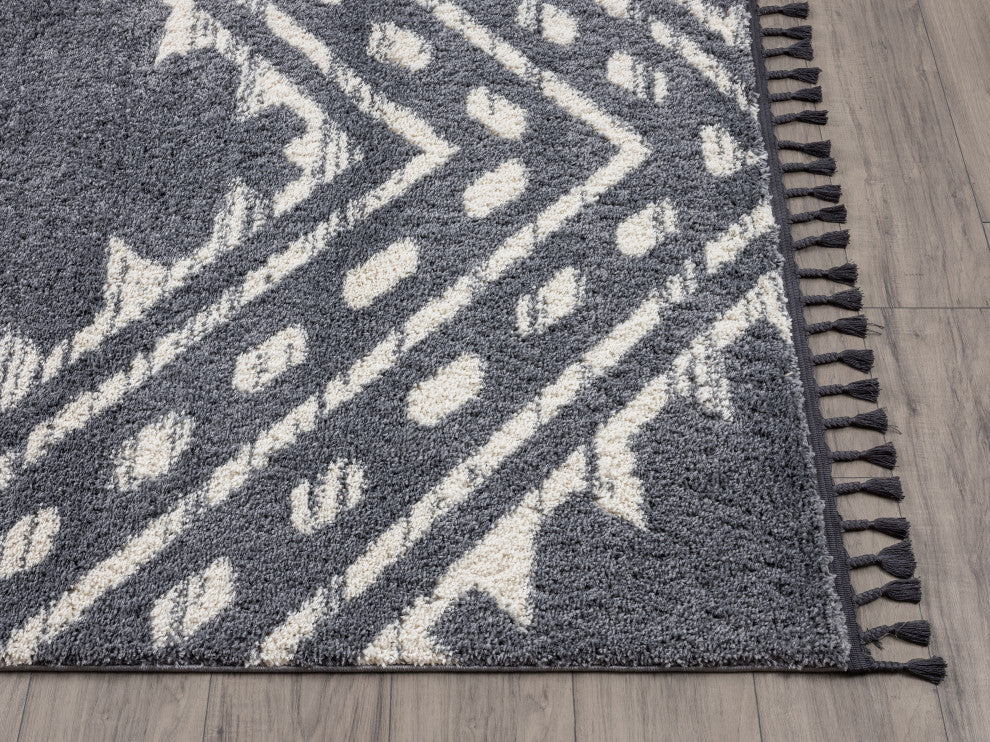 Abani Willow WIL140A Moroccan Grey Shag Area Rug