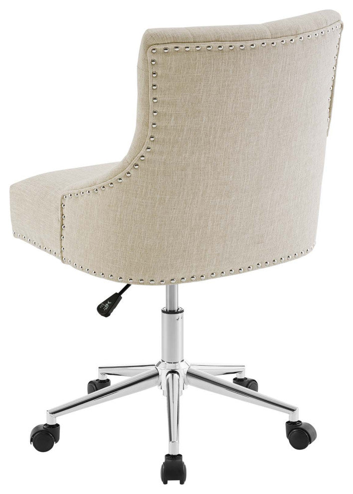 Modern Designer Home Business Office Work Desk Chair, Fabric Aluminum, Beige