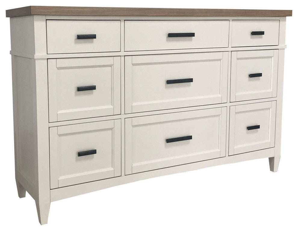 Queen Shelter Bed 2 Nightstands and Dresser With Mirror, Queen