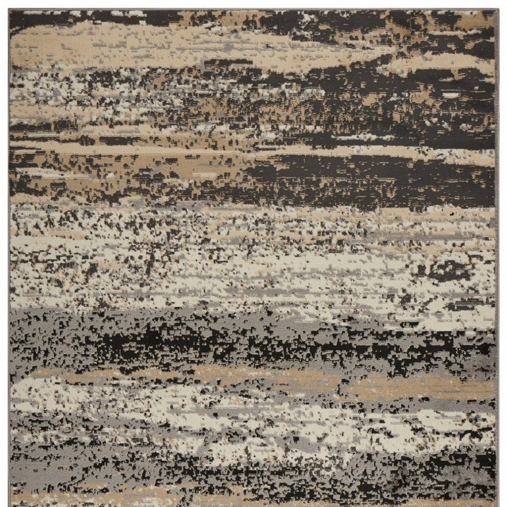 Beige Black And Gray Abstract Area Rug