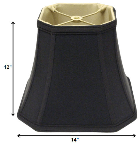 14" Black With Bronze Lining Slanted Square Bell No Slub Lampshade
