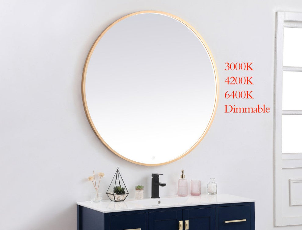 Modern Brass Led Mirror
