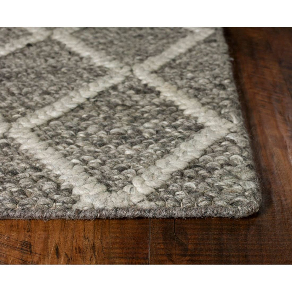 KAS Cortico 6162 Dark Gray Diamonds Area Rug, 8'x10'