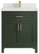 Cambridge 30 Single Sink Bath Vanity in Pewter Green 2" Calacatta Laza