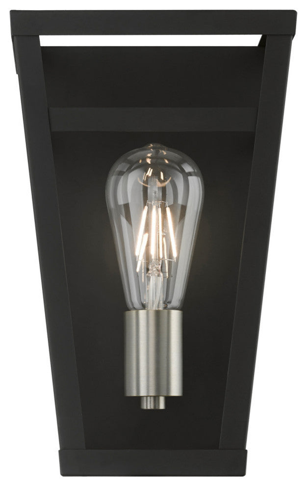Schofield 1 Light Black With Brushed Nickel Accents ADA Sconce