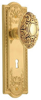Nostalgic Passage-Meadows Plate-Victorian Knob-Unlacquered Brass, NW-716996