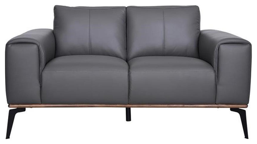 Porter Designs Pietro Top Grain Leather Loveseat - Gray