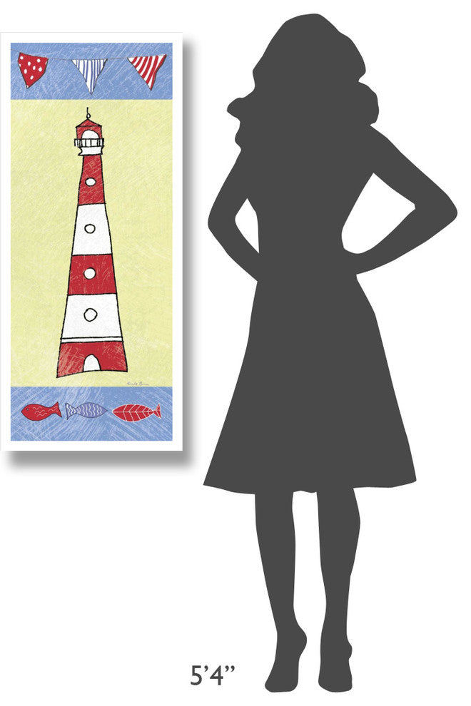 "Coastal Lighthouse I" Digital Paper Print by Farida Zaman, 18"x42"