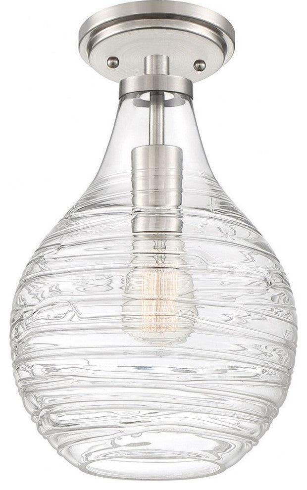 Genie 1-Light Semi-Flush Mount, Brushed Nickel