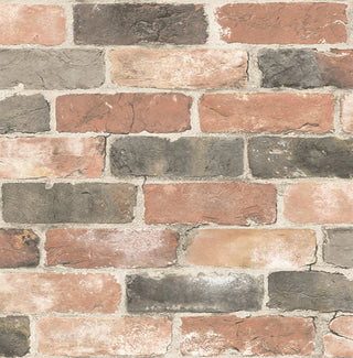 Brick Pattern Wallpaper, Dusty Red/Brown, Bolt