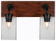 Oxbridge, Bath Bar, Matte Black & Painted Distressed Metal, 4" Clear Bubble