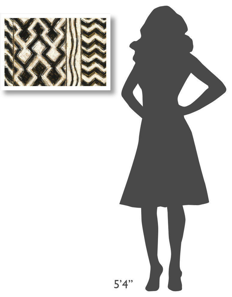 "Black and Gold Geometric VII Crop" Paper Print by Shirley Novak, 26"x18"