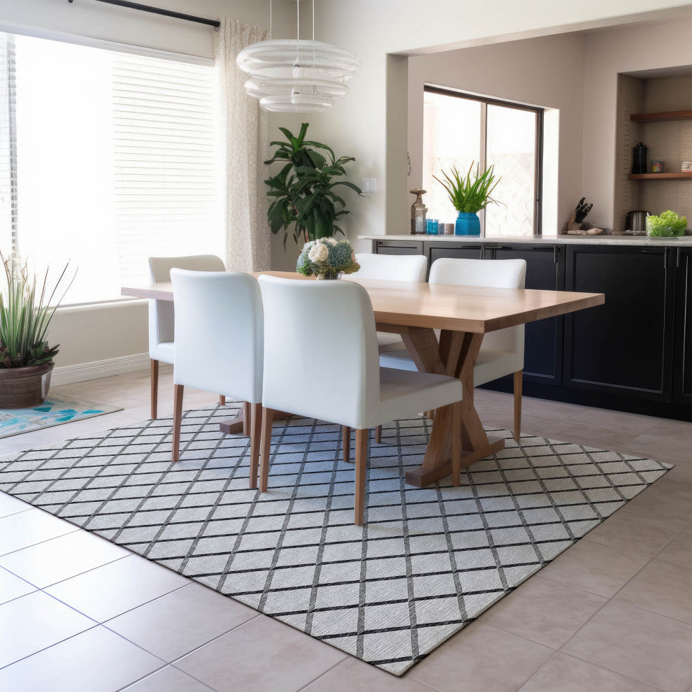 Indoor/Outdoor York YO1 Grey Machine Washable 5' x 7'6" Rug