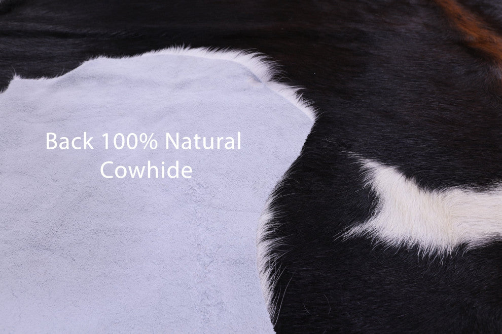 6' 11" X 6' 1" Organic Natural Hair-On Cowhide Area Rug C1628