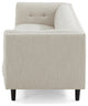 Plano Mid-Century Modern Tufted 3-Seater Sofa, Light Gray/Dark Brown, Beige/Dark Brown