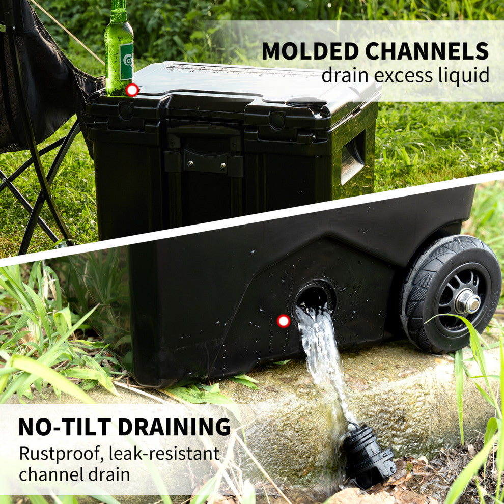 EchoSmile 45 qt. Rotomolded Cooler With Sealing Ring, Black