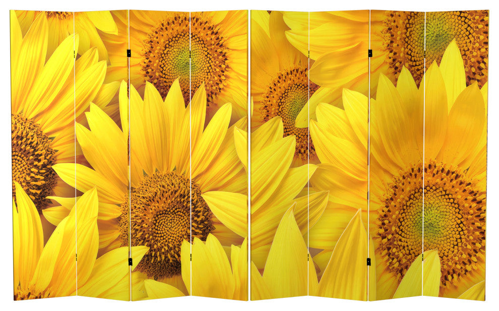 6' Tall Double Sided Sunflowers Canvas Room Divider
