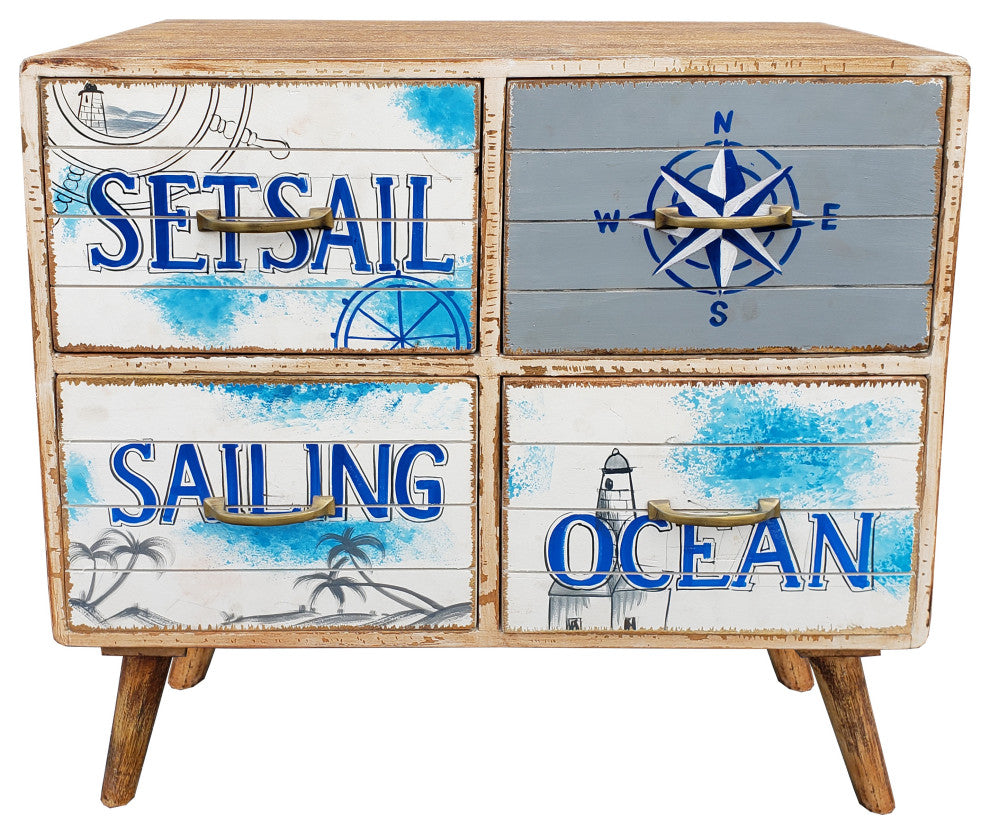 Seaside Mango Wood Chest With 4 Drawers