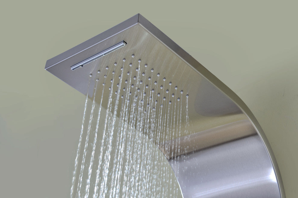 ANZZI Niagara 64 in. 2-Jetted Full Body Shower Panel in Brushed Steel