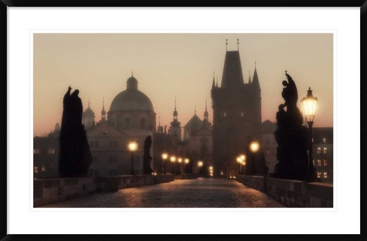 "The Charles Bridge before dawn." Framed Digital Print by Cuomo Massimo, 44x29"