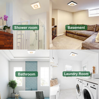 Bathroom Exhaust Fan & Light Combo 90 CFM 1.5 Sones Dimmable Light & Night Light, Matte Black