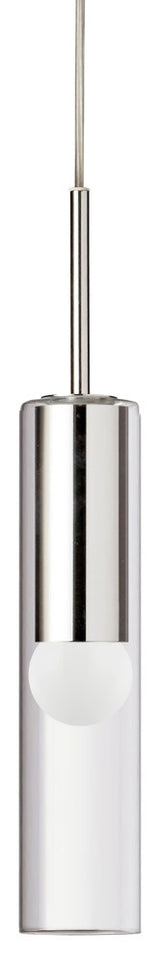 Polished Chrome Modern Pendant With Clear Glass