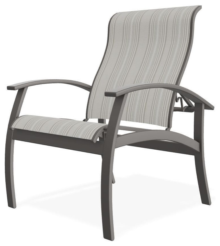 Belle Isle Sling Adjustable Outdoor Dining Chair, Harbor/Warm Gray