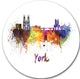 York Skyline, Cityscape Large Disc Metal Wall Art, 11"