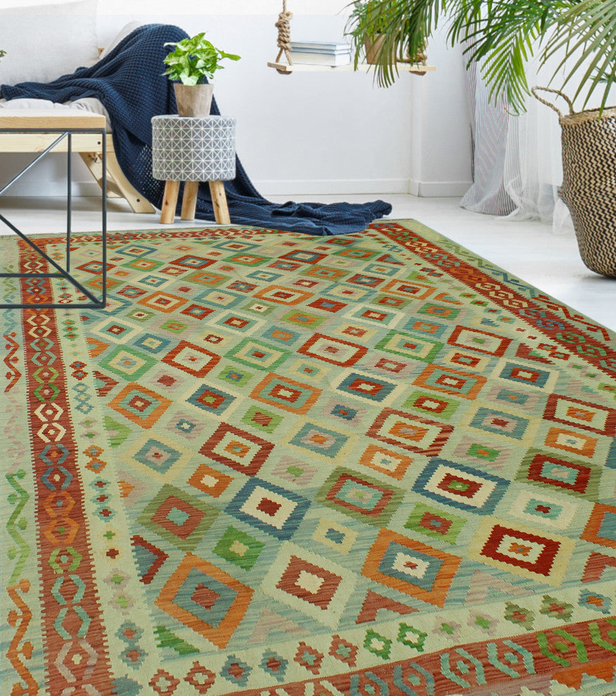 Sangat Kilim Bentleig Lt. Green Rug