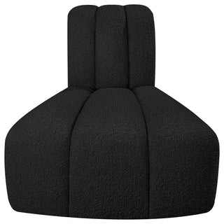 Arc Upholstered Modular Component, Black, 1-Piece: Reverse Corner, Boucle Fabric