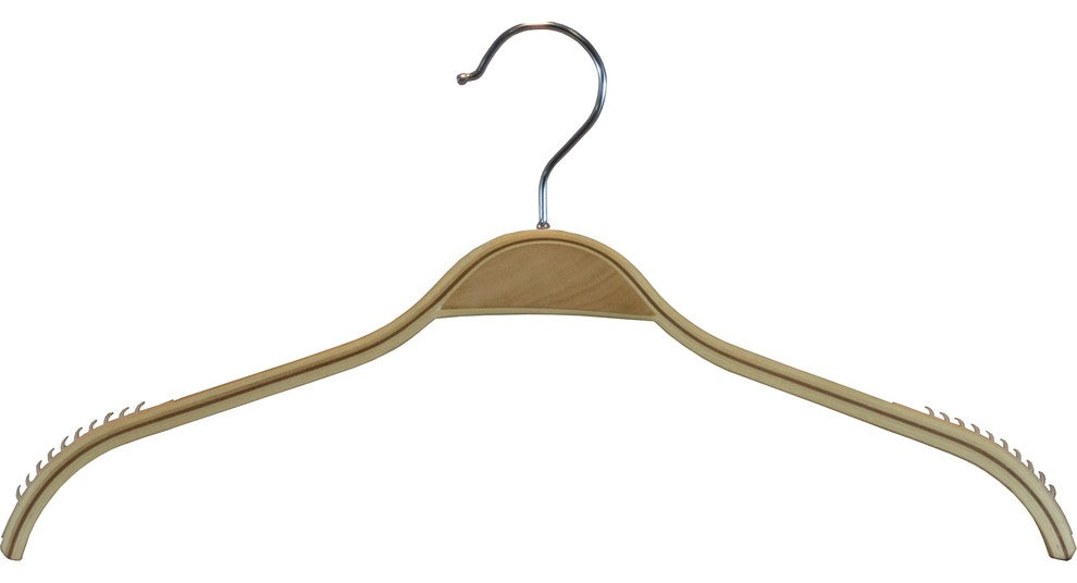 Laminate Wood Top Hangers With Soft Non-Slip Strips, Box of 100