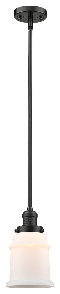 Canton 1-Light Mini Pendant, Oil Rubbed Bronze, Matte White