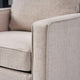 Elizabeth Contemporary Fabric Club Chair, Beige, Dark Brown