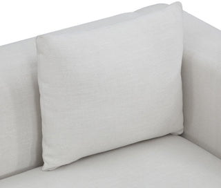 Alfie Linen Textured Fabric Upholstered Sofa, Cream