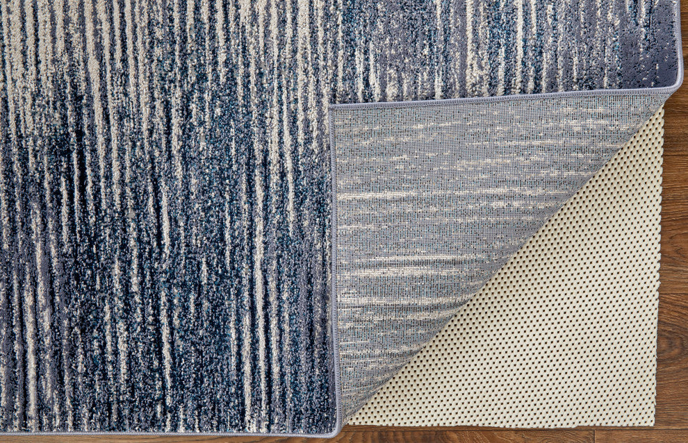 Weave & Wander Armada Minimal Navy Blue/Blue Rug, 5'x8'