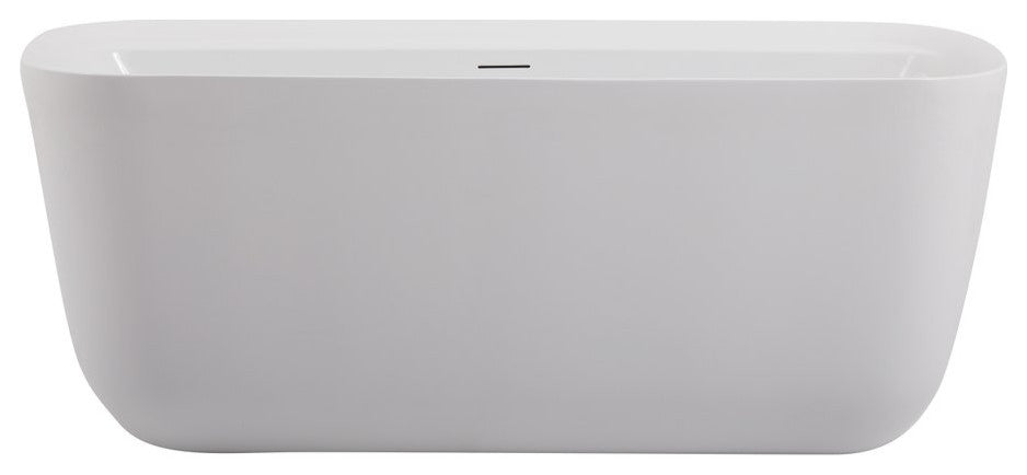 Charlotte 59" Soaking Bathtub, Glossy White