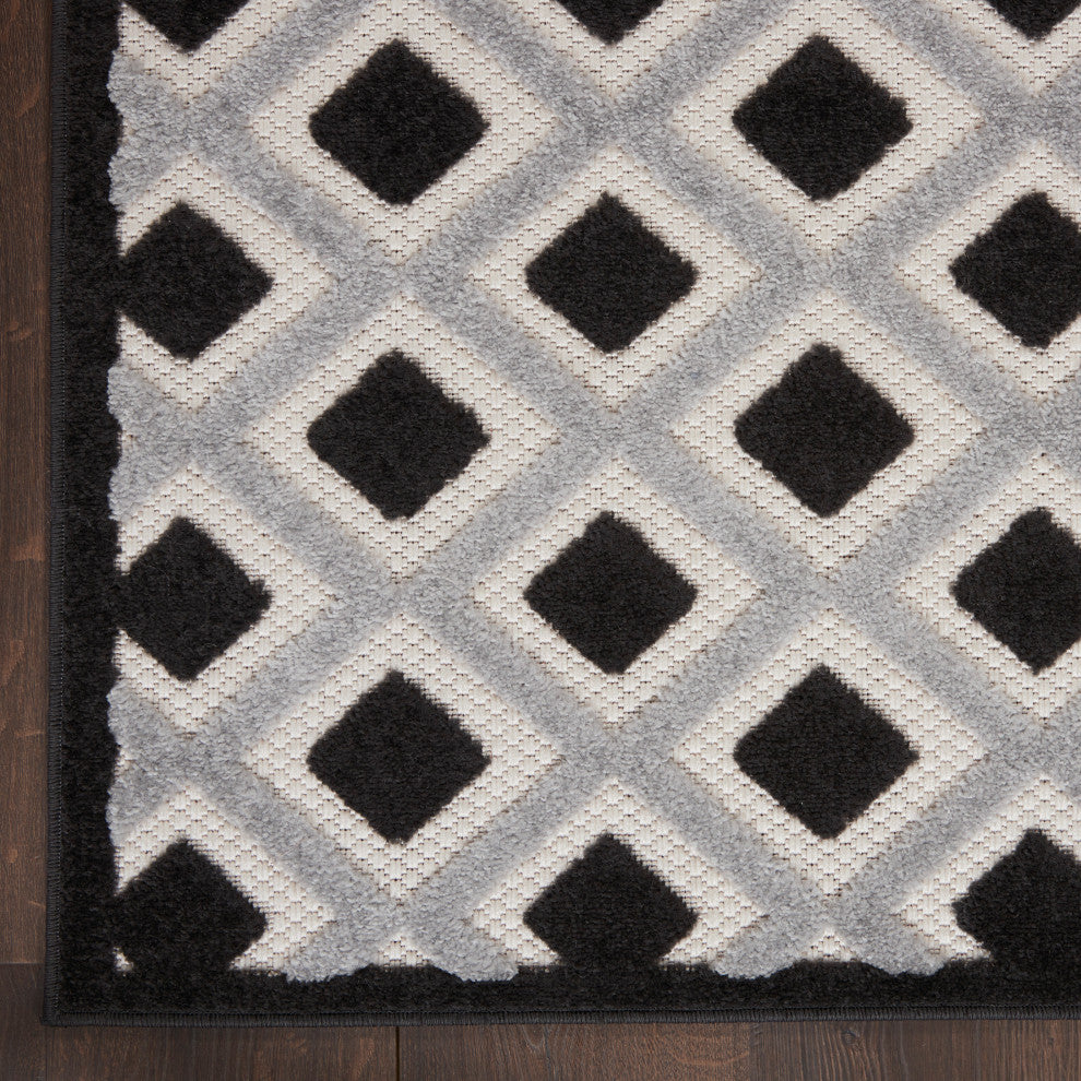 Nourison Aloha 12' x 15' Black White Modern Area Rug
