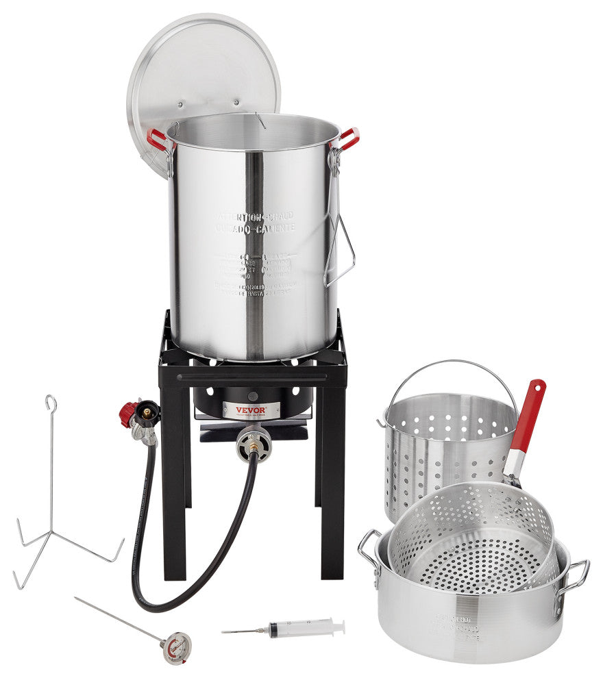 VEVOR 30Qt Turkey 10Qt Fish Deep Fryer Propane Boiler Steamer Stock Pot Outdoor