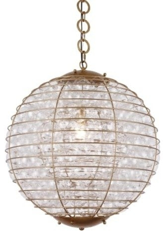 Bellagio 24" One Light Adjustable Chandelier Antique Gold Leaf