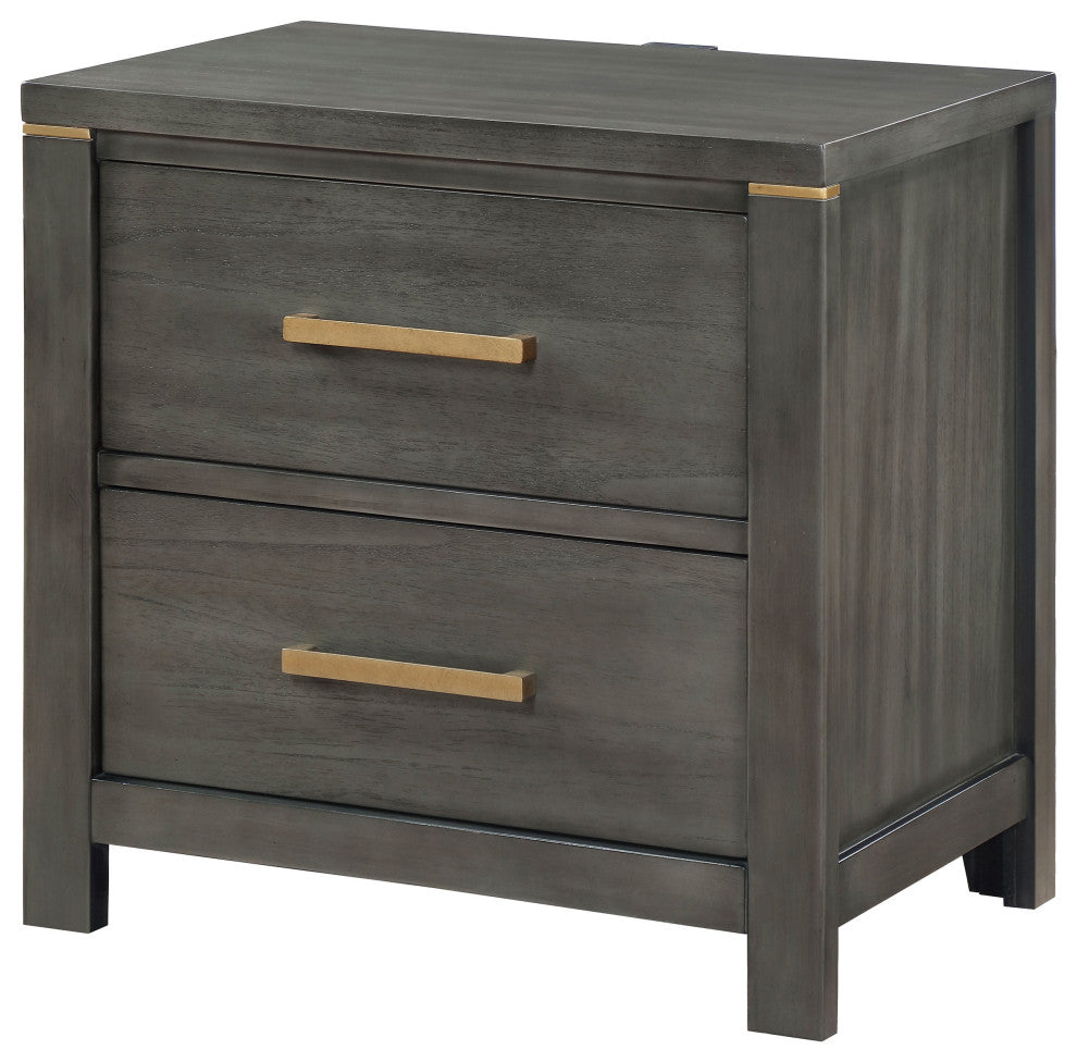 Kieran 2-drawer Nightstand Grey