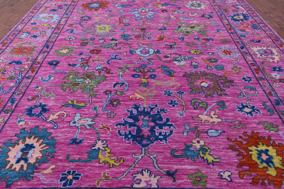 Turkish Oushak Handmade Wool Rug 10' 6" X 14' 3" - Q13558