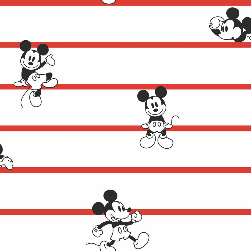 Disney Mickey Mouse Stripe Wallpaper