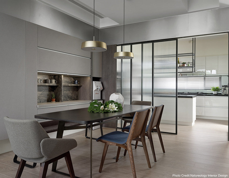 China LED Pendant, Matte Brass