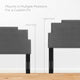 Headboard, Twin Size, Velvet, Dark Gray, Modern Contemporary, Bedroom
